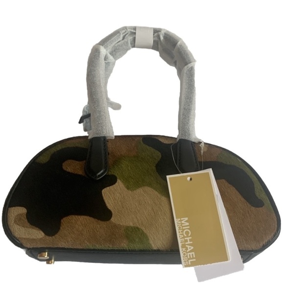 Michael Kors Camo LULU Satchel Handbag Small Handle New - Picture 3 of 13